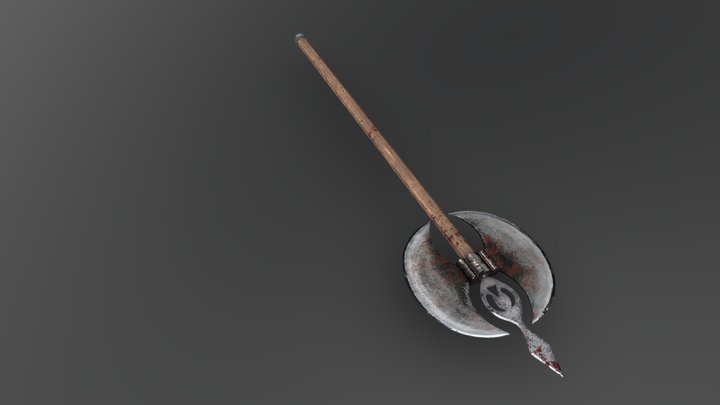 bloody Axe Double Blade 3D Model