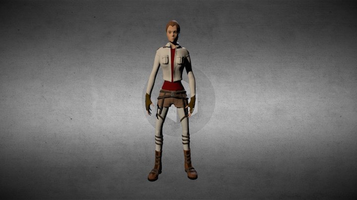 Female Character Animated 3D Model