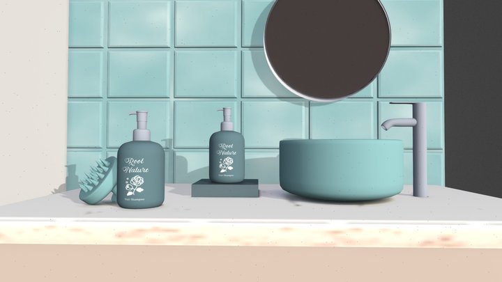 Bathroom Body Product Mockup 3D Model