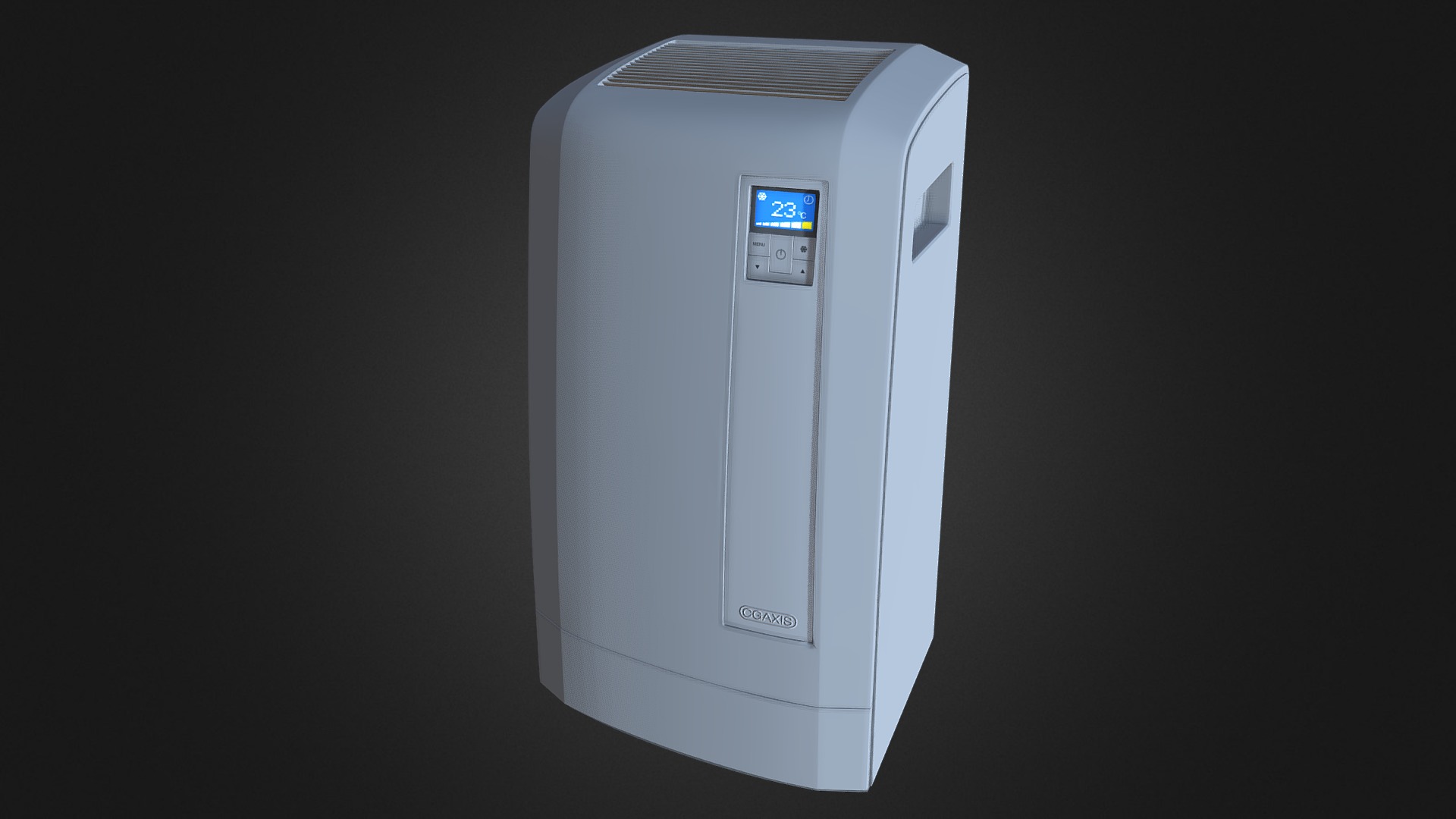3D model Standing Air Conditioner 05 - This is a 3D model of the Standing Air Conditioner 05. The 3D model is about a white rectangular object with a blue screen.