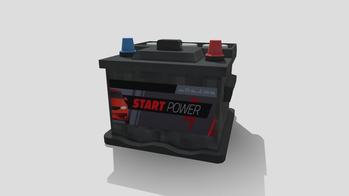 Rust Game Batery Low Poly 3D Model