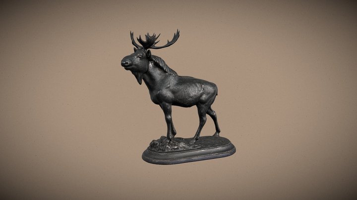 Tabletop sculpture. Moose. Photogrammetry. 3D Model