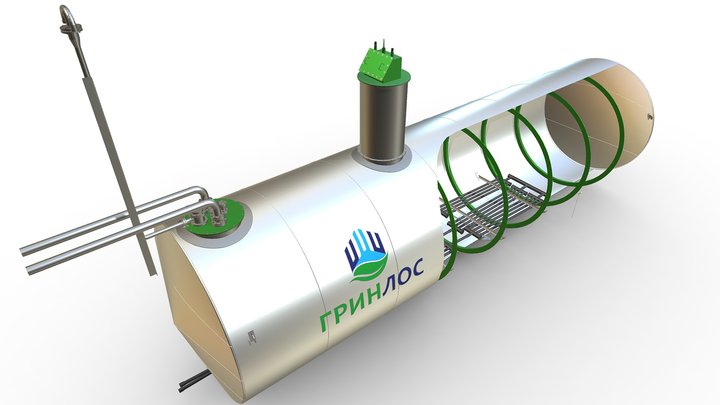 ГРИНЛОС РГС 100м3 с подогревателем подземный 3D Model