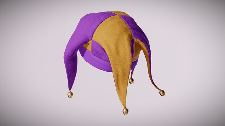 HAT - Jester Hat - PBR Game Ready 3D Model