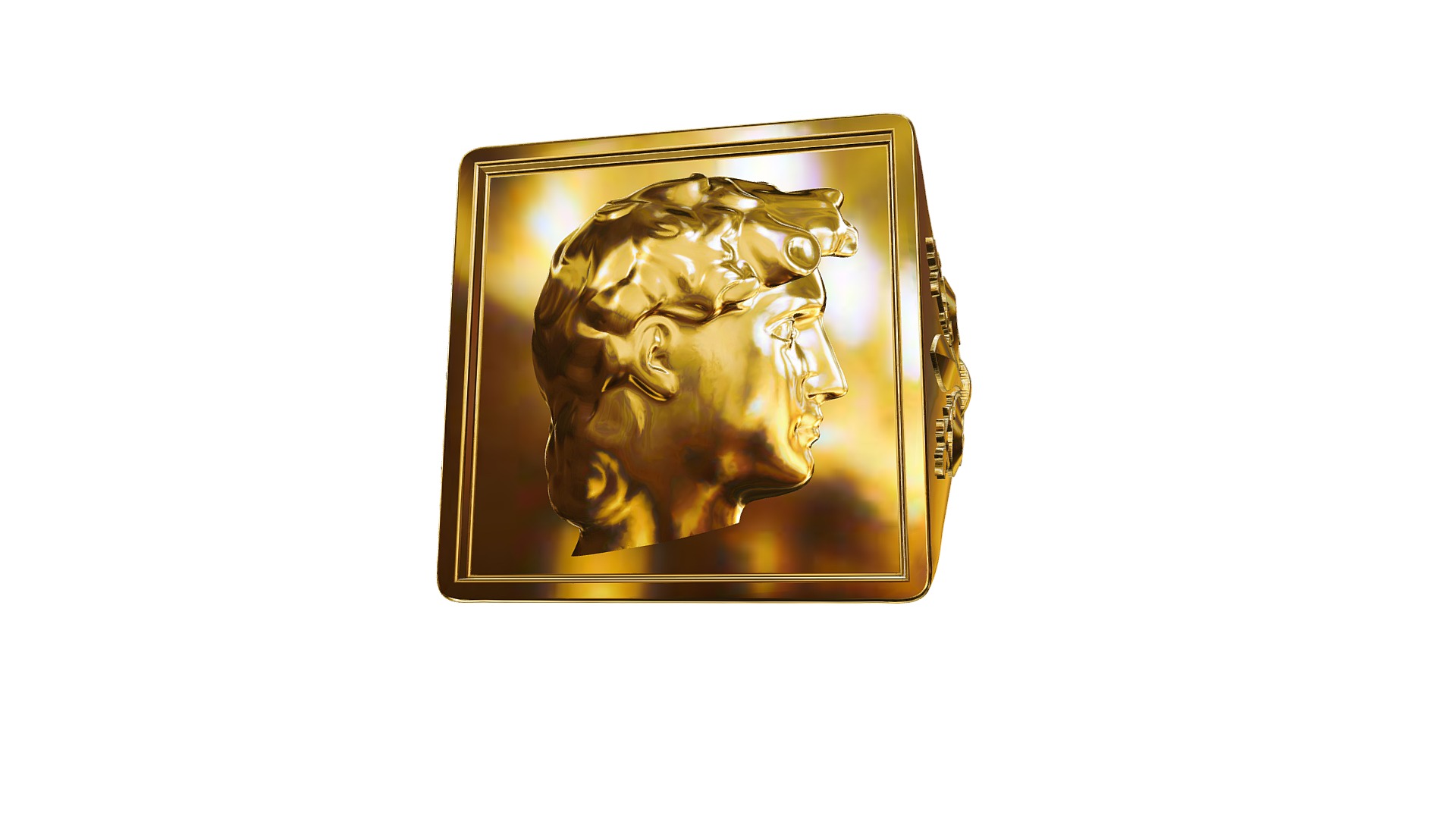3D model Florentia Ring - This is a 3D model of the Florentia Ring. The 3D model is about a gold and black object.