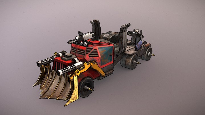 Post Apocalyptic Truck (Stylized) 3D Model