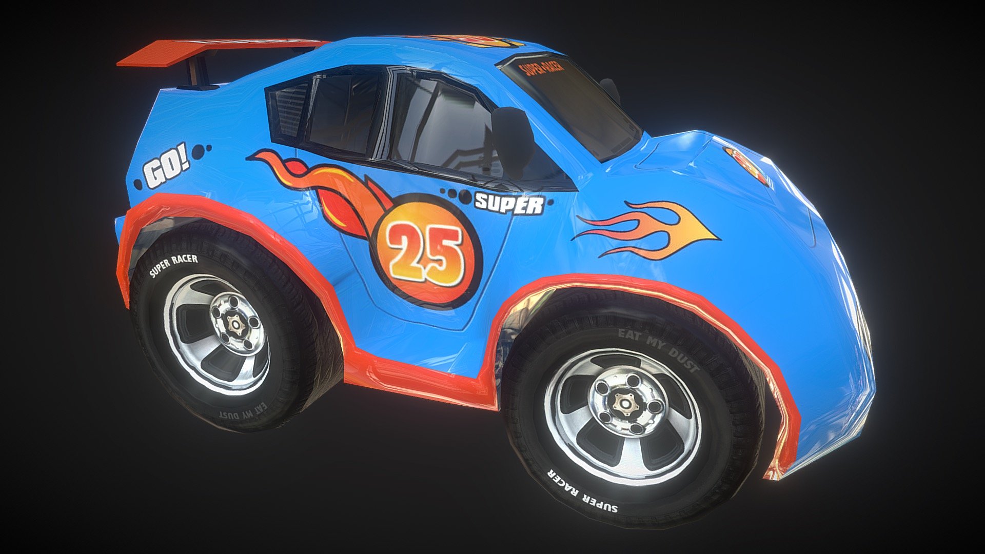 Cartoon Sports Car — Sketchfab embed 3D viewer