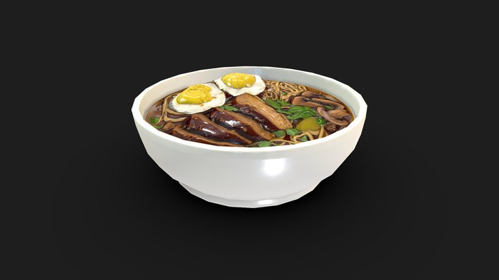 Japanese Ramen Bowl 3D Model Game-Ready 3D Model