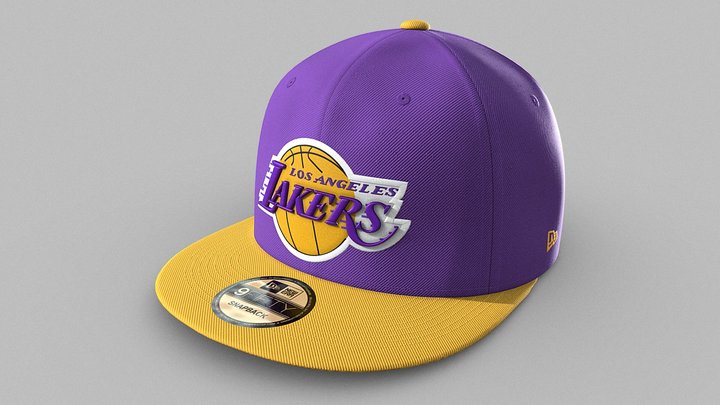 Lakers Snapback Hat 3D Model