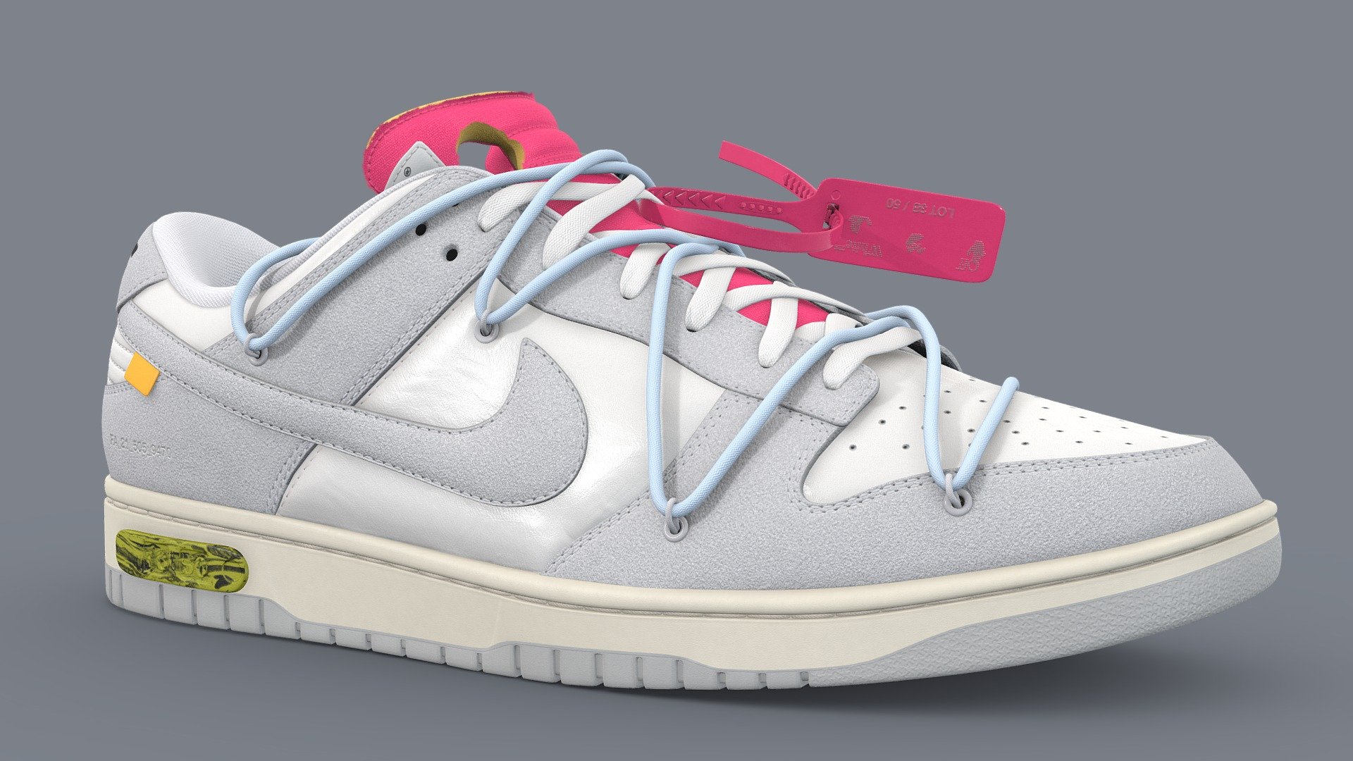 3D model Nike Dunk x Off White Lot 38 VR / AR / low-poly