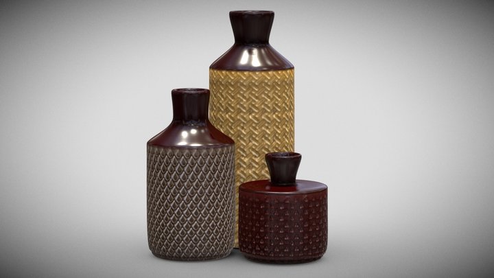 Decor Vase Set 3D Model