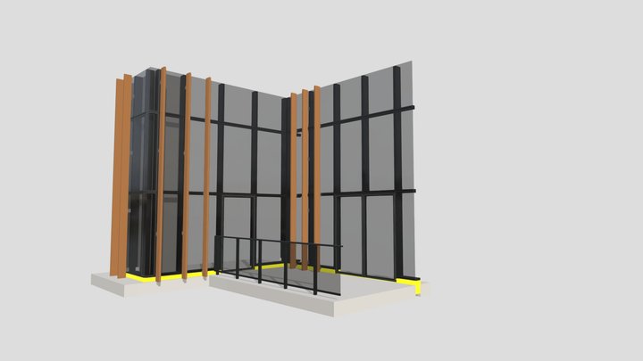 GUARDA-CORPO + PELE DE VIDRO 3D Model