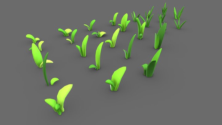 Leafy Grass Pack 3D Model