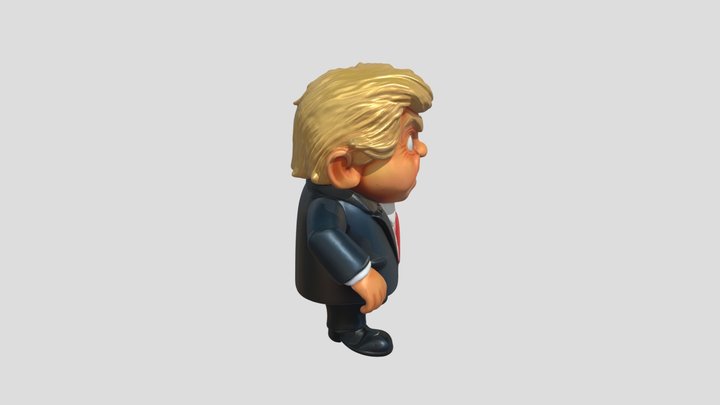 Donald Trump Cartoon Carricature 3D Model