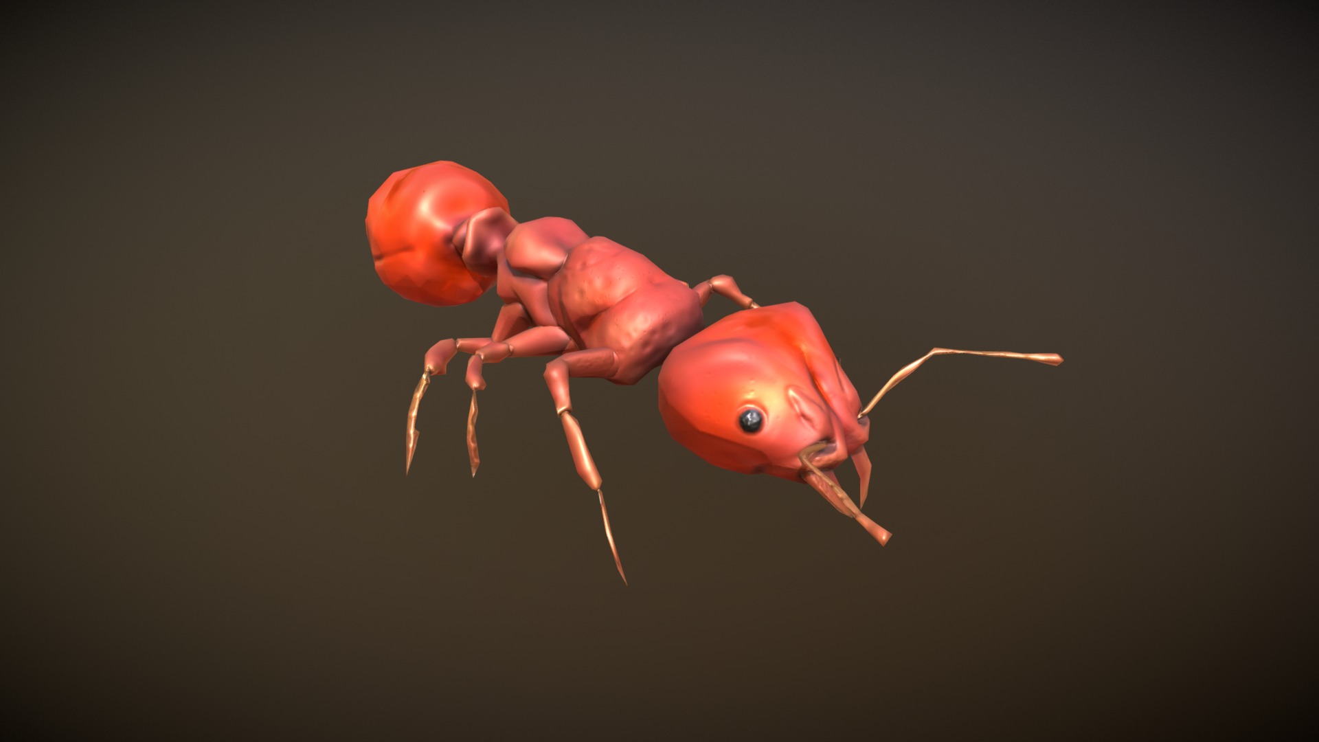 3D model Ant - This is a 3D model of the Ant. The 3D model is about a person holding a red bug.