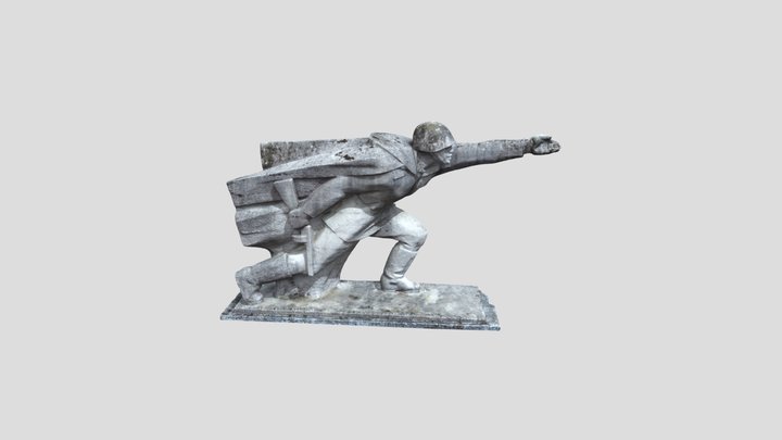 Soviet military graveyard monument 3D Model