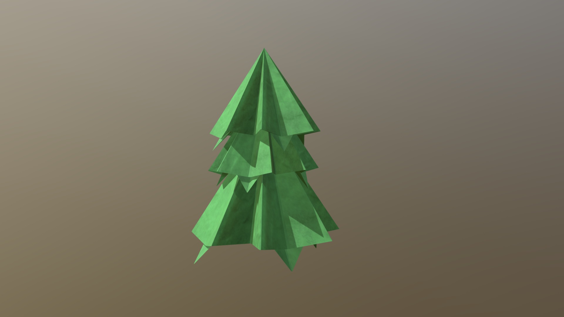 3D model Origami Pine Short - This is a 3D model of the Origami Pine Short. The 3D model is about a green origami on a white background.