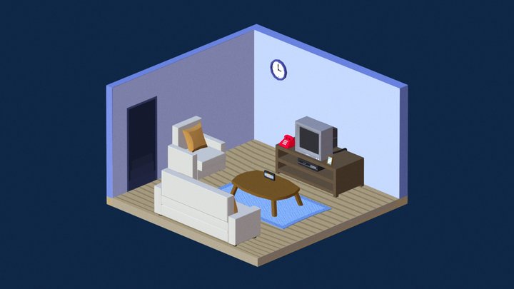 Isometric Low-Poly Room (Global Game Jam 2019) 3D Model