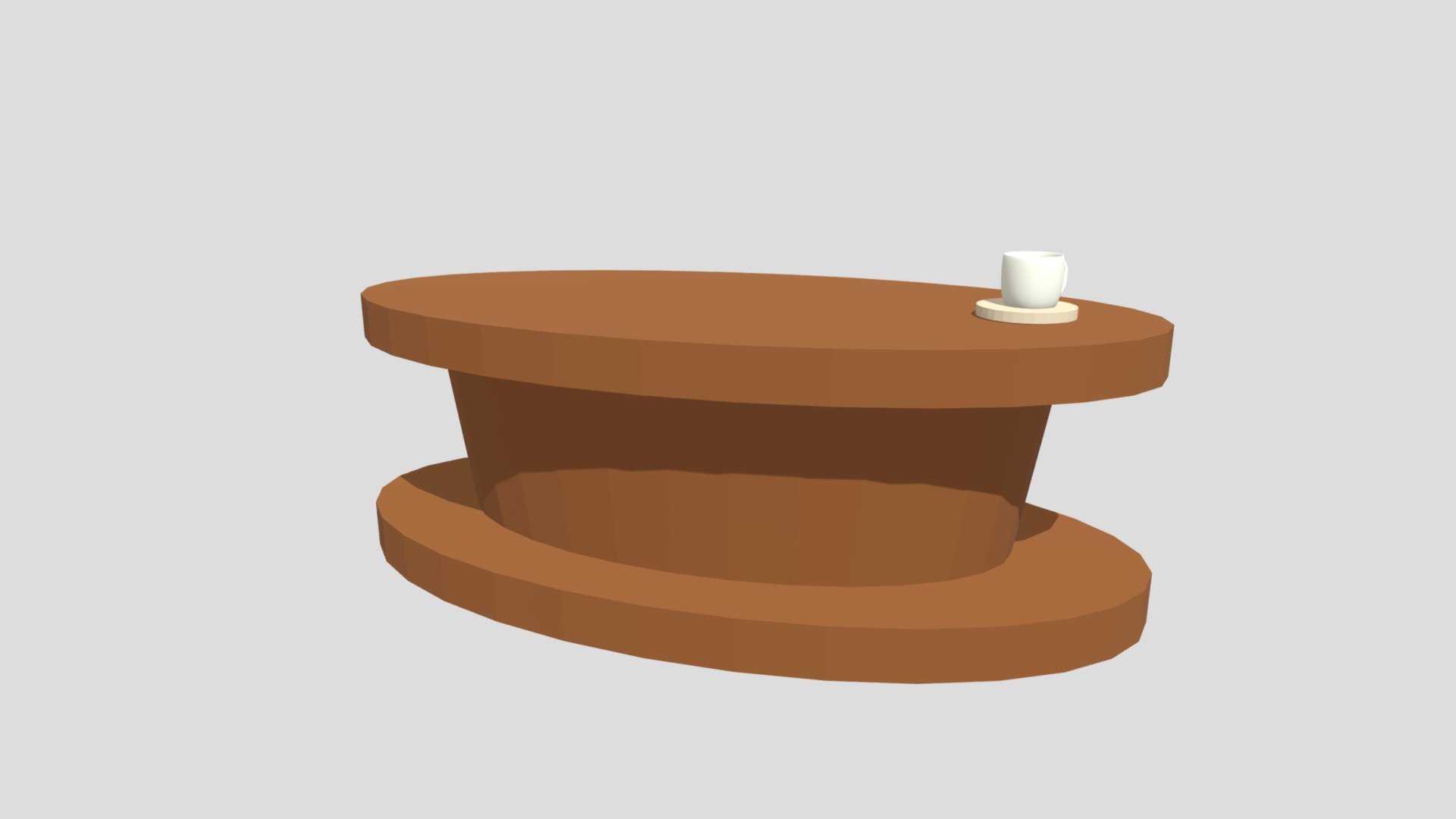 Low Poly Coffee Table With Mug