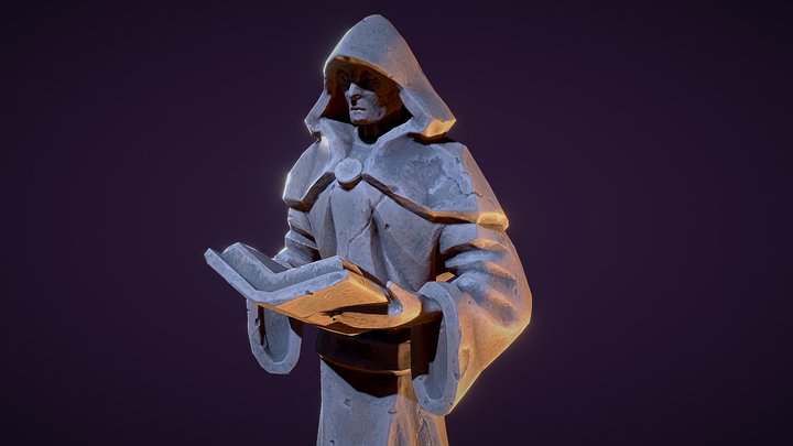 PBR Stylized Statue - Mage / Wizard 3D Model