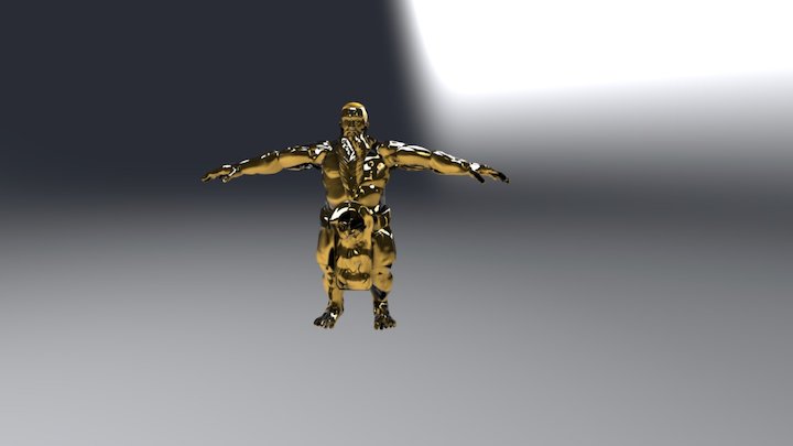 Gold_dwarf_statue 3D Model