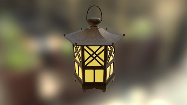Japanese Bronze Lantern 3D Model