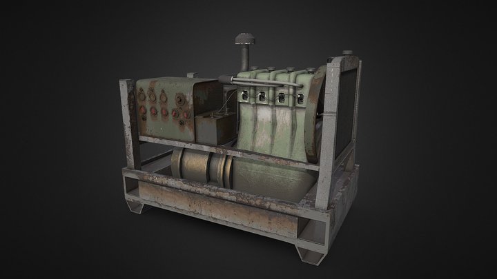 Rusty Petrol Generator 3D Model