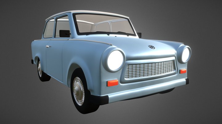 Ein Himmelblaue Trabant 3D Model