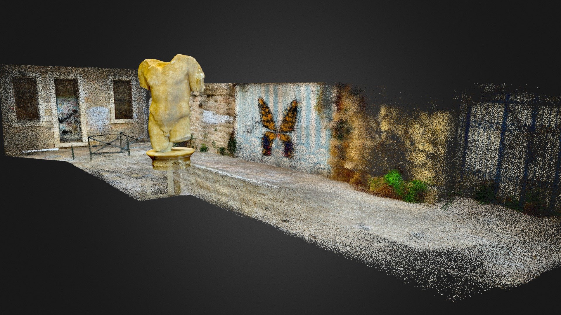 Graffiti scene with Statue - LIDAR scan