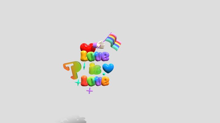 Love Is Love Composicion 3D Model