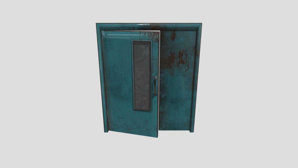 Green Rust Glass Door