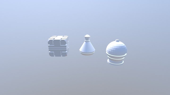 Cube, Cone & Sphere 3D Model