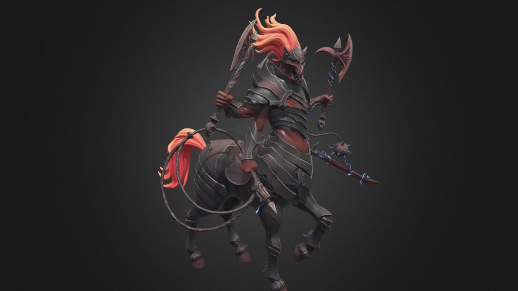Evil Centaur Warrior Flame Hair