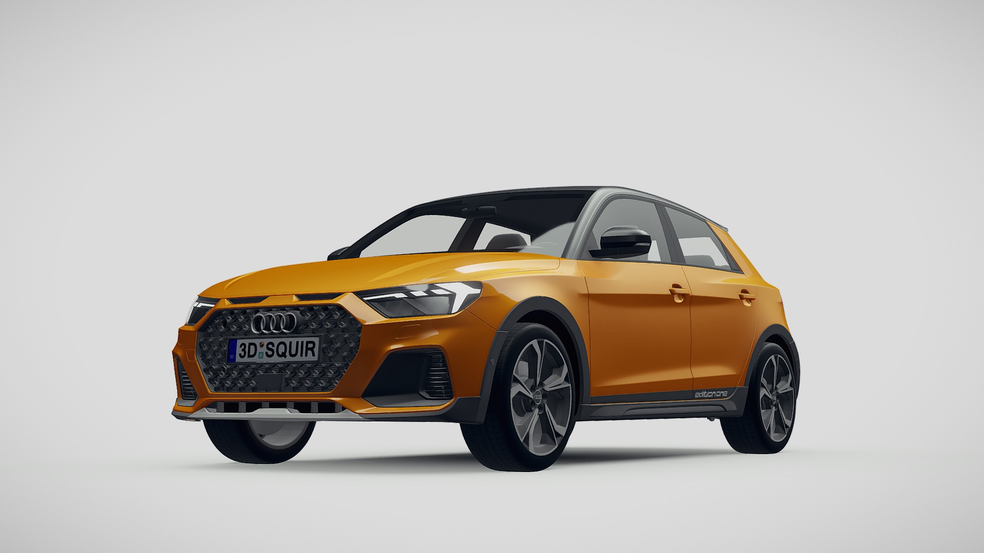 3D model Audi A1 Citycarver 2020 - This is a 3D model of the Audi A1 Citycarver 2020. The 3D model is about a yellow car with a black roof.