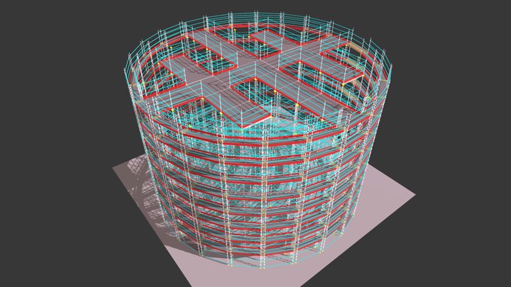 Circular Industrial Scaffolding 3D Model