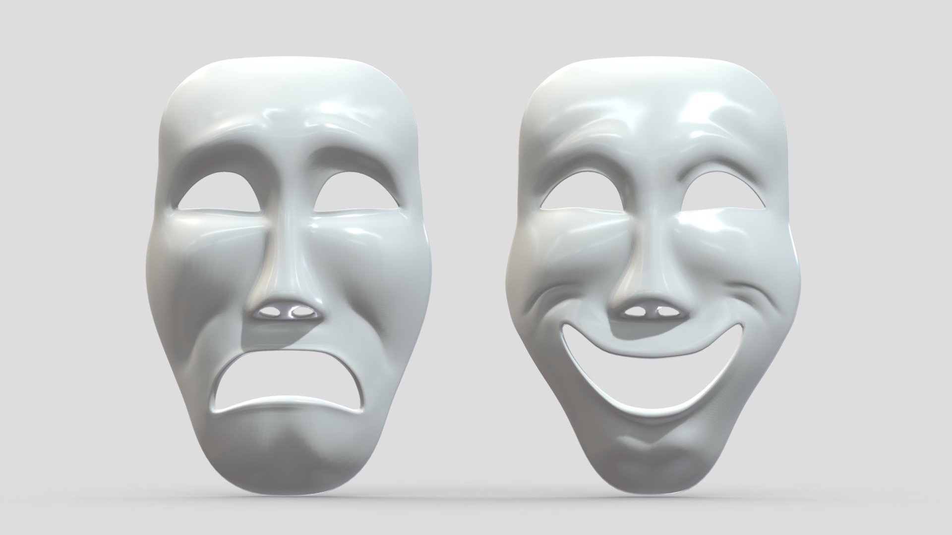 Theater Masks 3D model