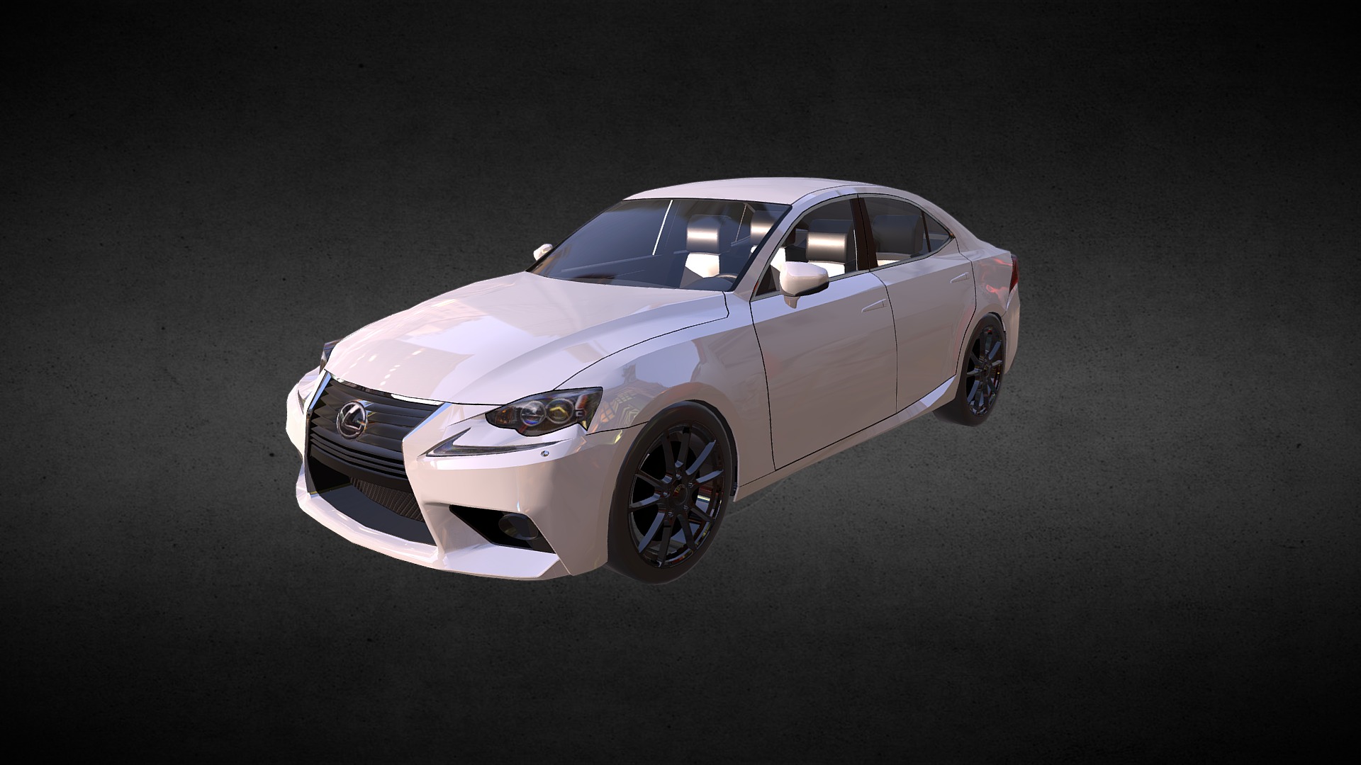 3D model 2016 Lexus IS 350 - This is a 3D model of the 2016 Lexus IS 350. The 3D model is about a white car parked on a road.