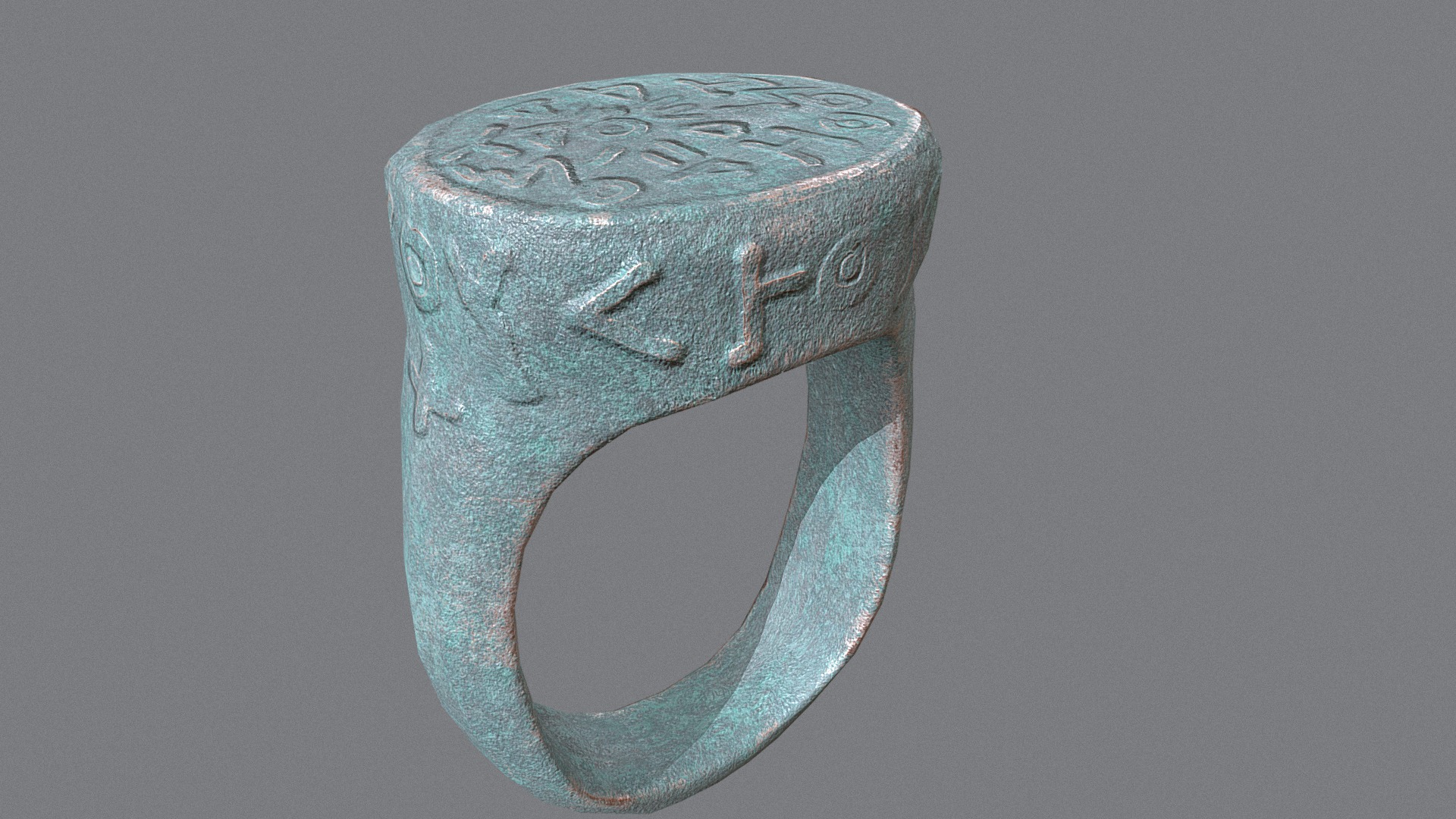 3D model Low Poly Bronze Celtic ring - This is a 3D model of the Low Poly Bronze Celtic ring. The 3D model is about a close-up of a ring.
