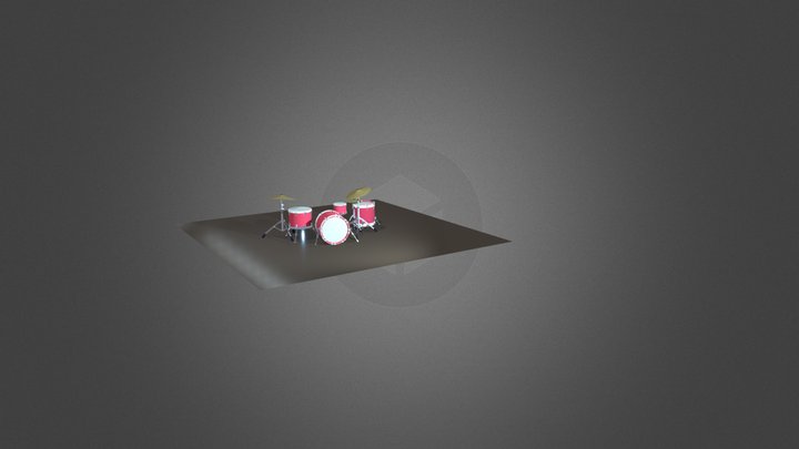 барабанная установка в цвете 3D Model
