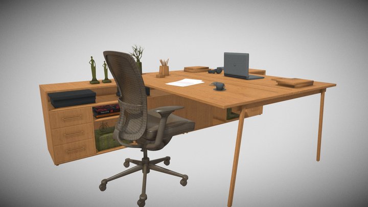 employee Set - Office Furniture 3D Model