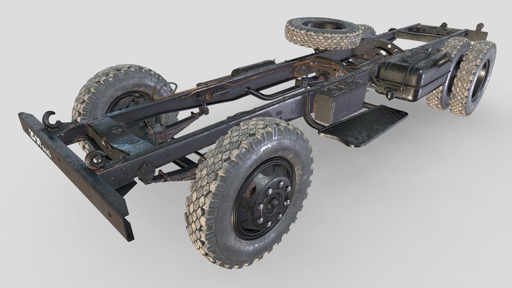 ZIS-150_1956_Frame+wheels. 3D Model