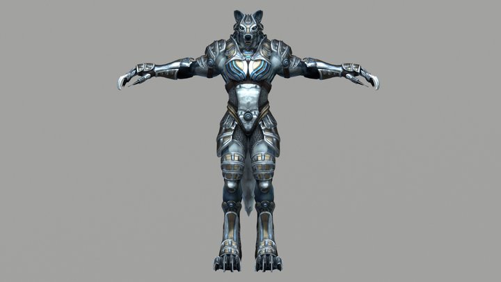 Anthro Wolf 3D Model