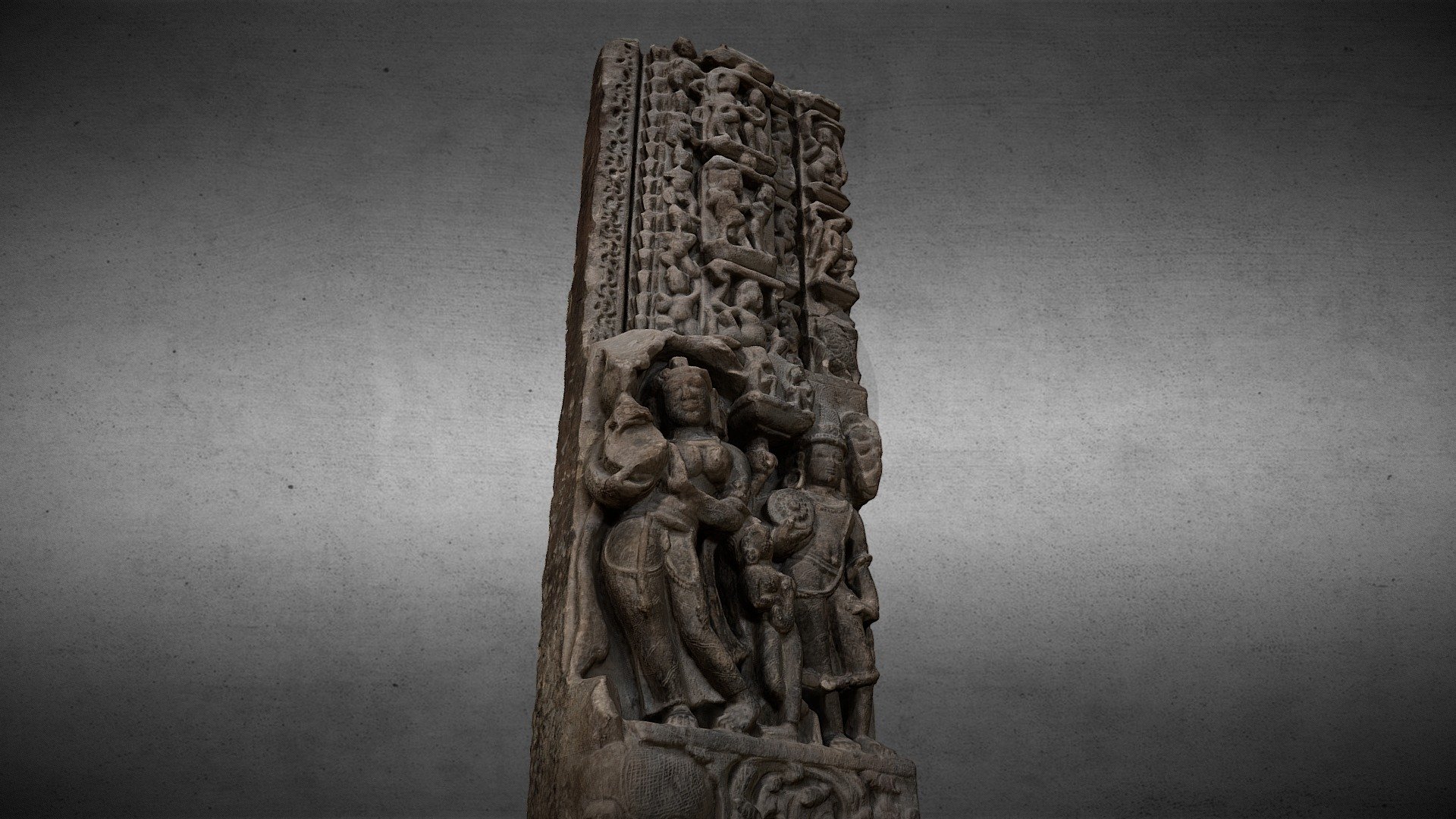 Fragment of a doorframe representing Vishnu