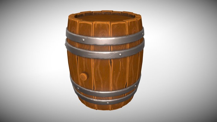 Wooden Barrel 3D Model