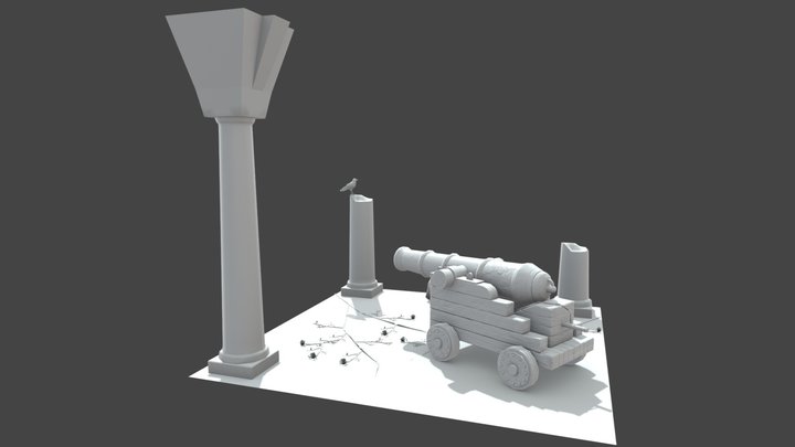 Cannon_Environment_Bake 3D Model