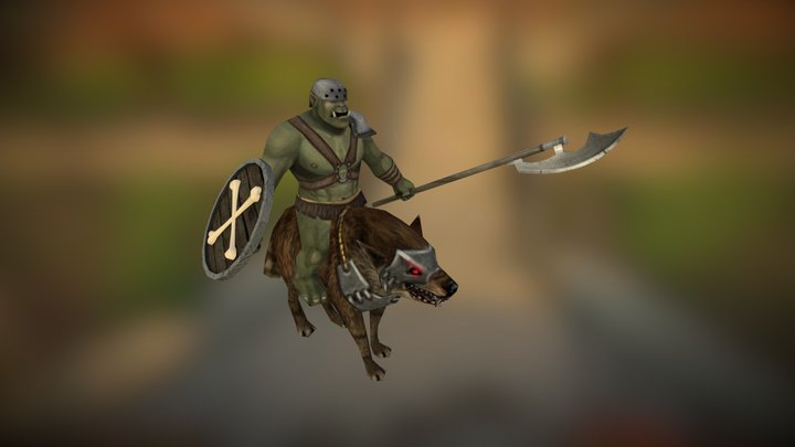 Orc Wolfrider 3D Model