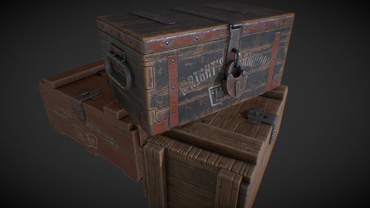 Old Wooden Crates 3D Model