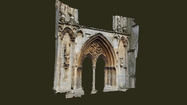 ruined west front, Crowland Abbey 3D Model