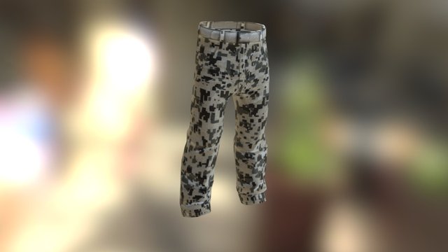 Rust Digital Winter Camo Pants 3D Model