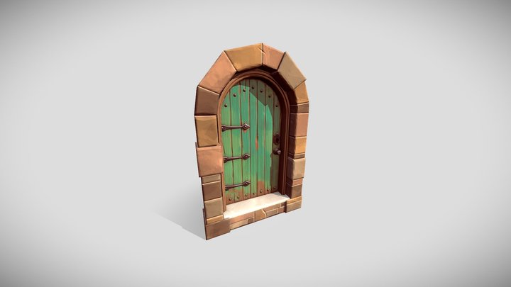 Old Town Stylized Door 3D Model